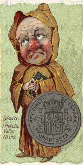 Coins from different countries with symbolic people