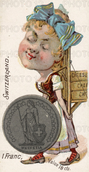 Coins from various countries with symbolic people