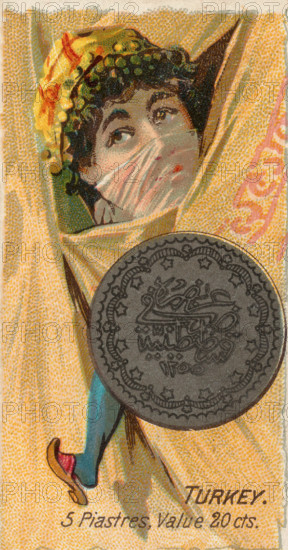 Coins from various countries with symbolic people