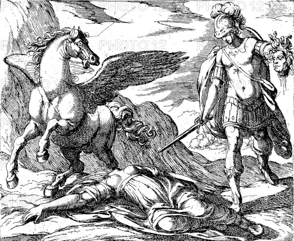 Perseus kills Medusa
