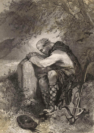 Man praying in the open air