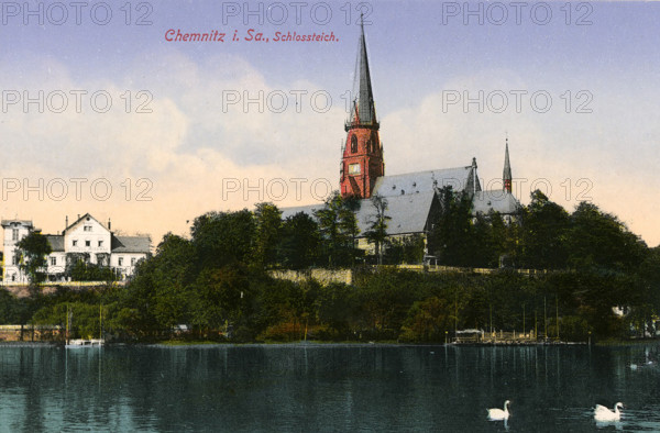 The castle pond in Chemnitz in 1913
