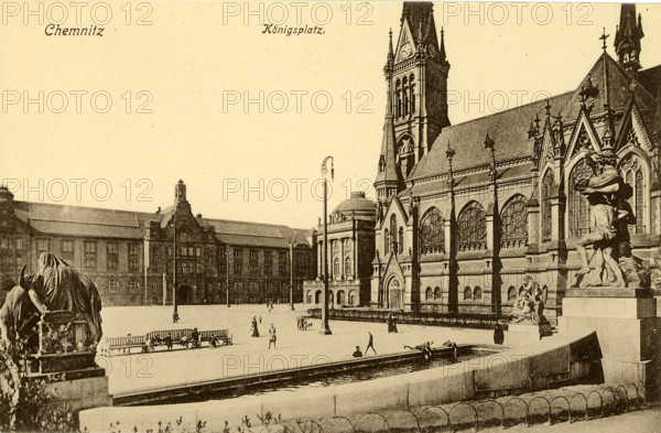 Kv?nigsplatz in Chemnitz around 1910