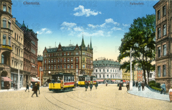 Falkeplatz with tram in 1911