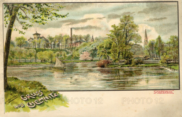 The castle pond in Chemnitz