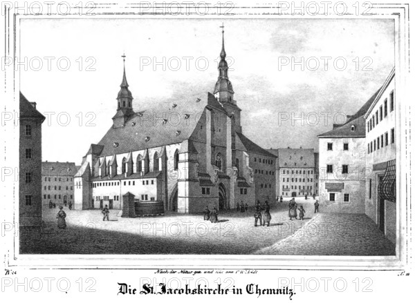 St. Jacob's Church in Chemnitz around 1910