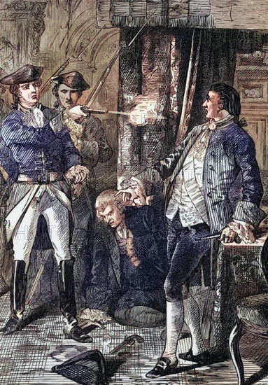 Lord Edward Fitzgerald. an Irish aristocrat and revolutionary. died of injuries sustained while resisting arrest. He was accused of high treason for his involvement in the 1798 United Irishmen uprising. He was buried the next day in the cemetery of St. Werburgh's Church in Dublin. Ireland. Digital reproduction of a historical original.