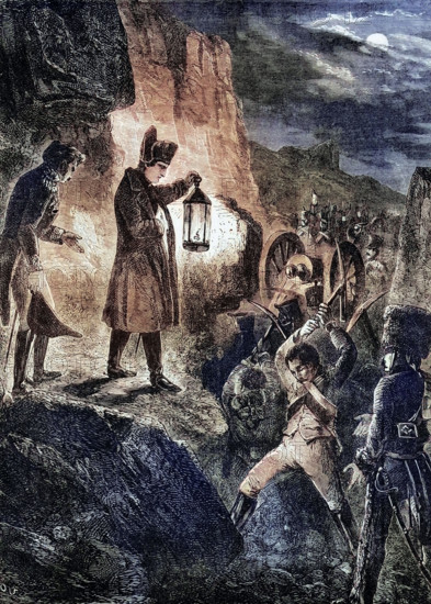 Relief of the artillery of French Marshal Michel Ney during the Battle of Jena on 14 October 1806 on the plateau west of the Saale in Germany between the French forces of Napoleon I and Frederick William III of Prussia. digital reproduction of a historical original