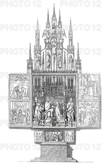 Altar from the Catholic parish and pilgrimage church of St. Wolfgang in St. Wolfgang am Wolfgangsee in Upper Austria.