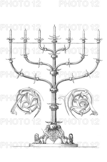 Chandelier in the transition between the crossing and the transept in the Cathedral of St. Blasii in Braunschweig.