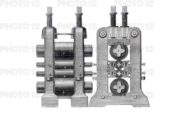 Sheet metal rolling machine.