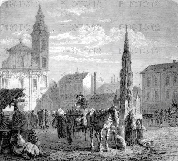 On the town square in Pest.