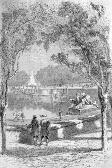 The gardens of Versailles seen from the grand terrace.