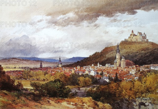 View of the city from the southwest.