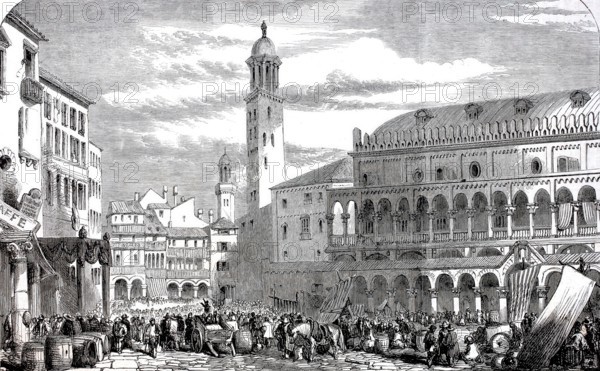 The Piazza delle Erbe in Padua.