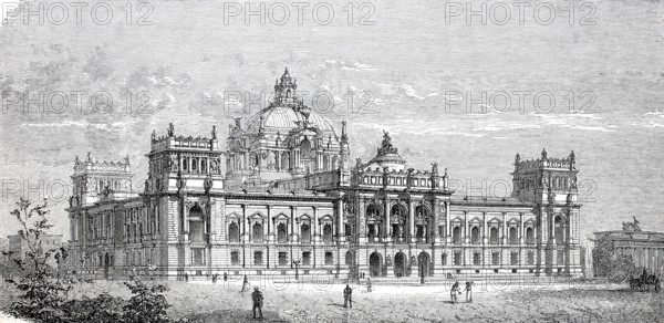 Award-winning design for the Reichstag building by Paul Wallot.