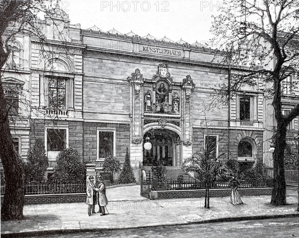The front view of the Kunstlerhaus in Berlin.