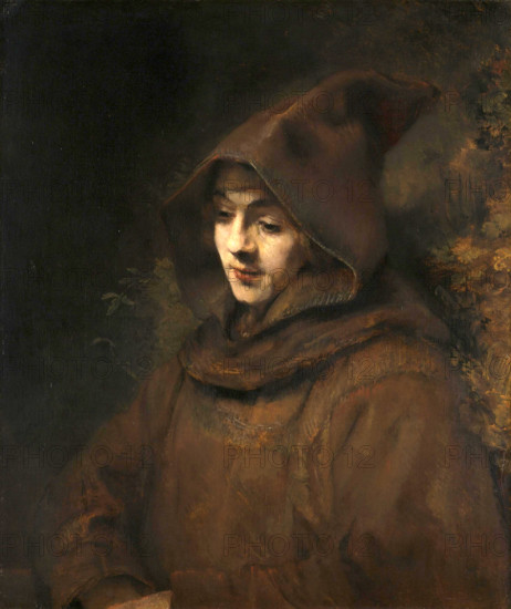 Rembrandt's son Titus in a monk's habit