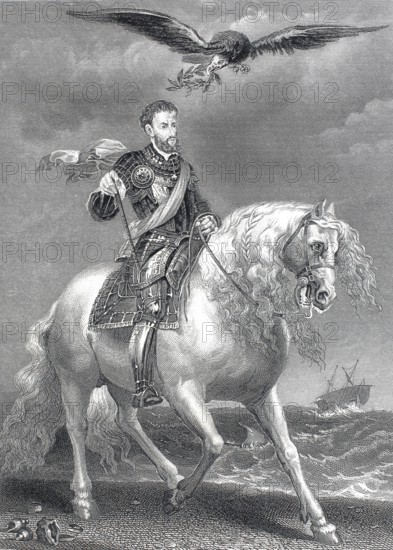 Emperor Charles V on horseback.