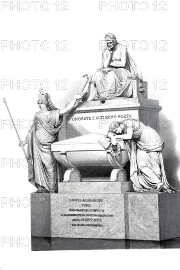 The tomb of Dante Aligherio in Santa Croce in Florence.