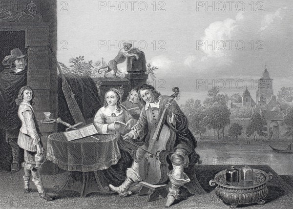 Teniers with his family with a cello.