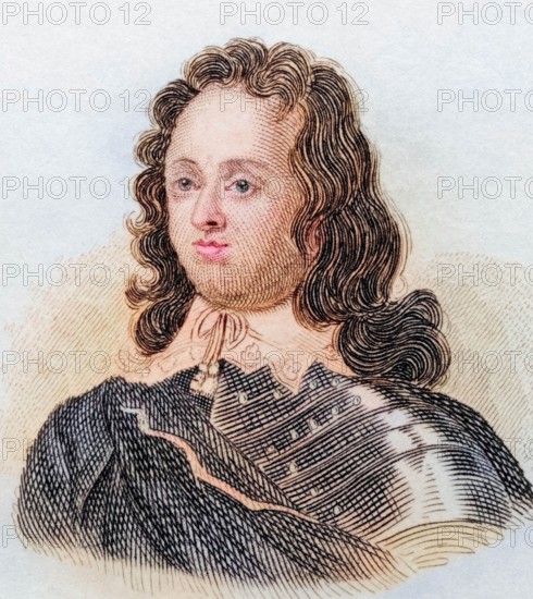 Edmund Ludlow. he spelled himself Ludlowe. (born around 1617 in Maiden Bradley. Wiltshire. died 1692 in Vevey. Switzerland) was an English parliamentarian and general. historical. colored. digitally restored reproduction from an original from the 19th century