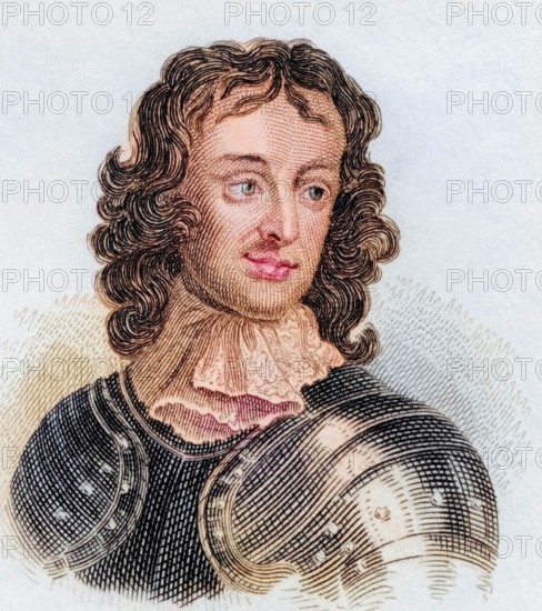 John Lambert (born 7 September 1619 in Gallon Hall near Kirkby Malham. died 28 March 1684 on Drake's Island in Plymouth Sound) was an English politician and soldier during the English Civil War. Historical. colored. digitally restored reproduction from an original from the 19th century