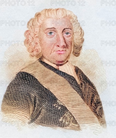 Sir John Borlase Warren. 1st Baronet. 1753 to 1822. English Admiral. Politician and Diplomat. Historical. colorized. digitally restored reproduction from an original from the 19th century