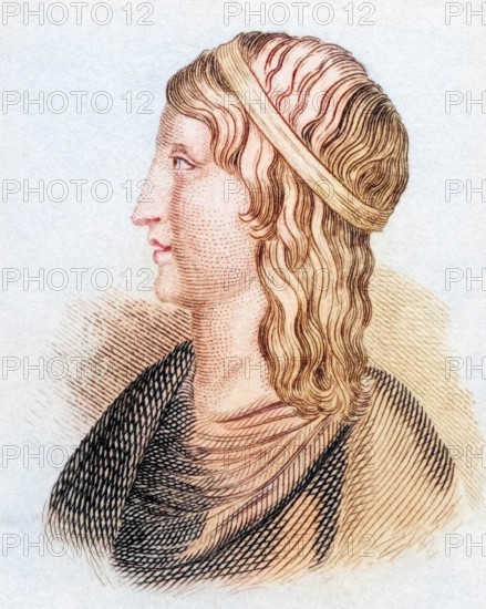 Apuleius. also Apuleius Madaurensis. Apuleius of Madaura or Apuleius of Madauros (born around 123 in Madauros. today's town of M'Daourouch in northeastern Algeria. died probably after 170) was a Roman-Numidian writer. orator and philosopher (born Middle Platonist) of antiquity. from the book Crabbe's Historical Dictionary. 1825. historical. colored. digitally restored reproduction from an original from the 19th century