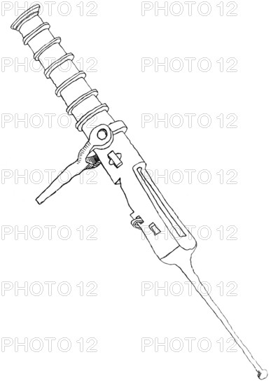 Small breech-loading pivot gun made of iron. from the book The British Army. 1868. Historical. digitally restored reproduction from a 19th-century original