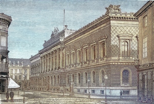 The Reichsbank in Berlin. around 1880. Germany. digitally restored reproduction of an old original. historical. exact date unknown