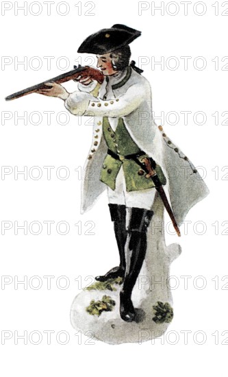 Costumes based on porcelain figures in Germany and Austria. Rococo. Meissen. 1750. Historical. authentic. digitally restored reproduction from a 19th-century model