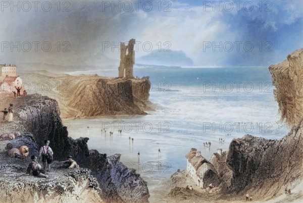 Ballybunian. County Kerry. Ireland. from The Scenery and Antiquities of Ireland. 1841. digital reproduction of a historical original