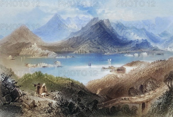Glengariff. County Cork. Ireland. from The Landscape and Antiquities of Ireland. 1841. digital reproduction of a historical original