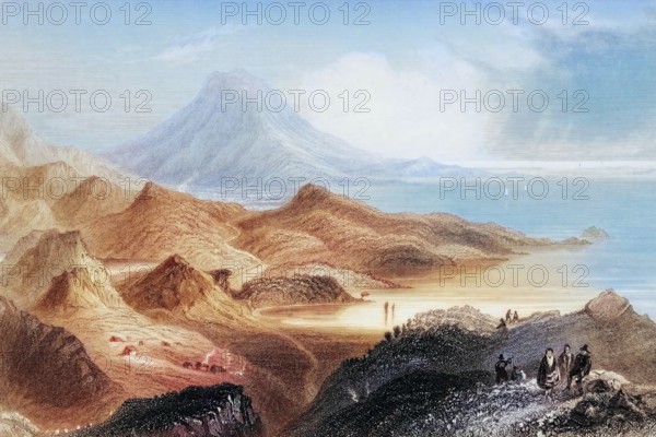 Lough Conn and Mount Nephin. County Mayo. Ireland. from The Landscape and Antiquities of Ireland. 1841. digital reproduction of a historical original