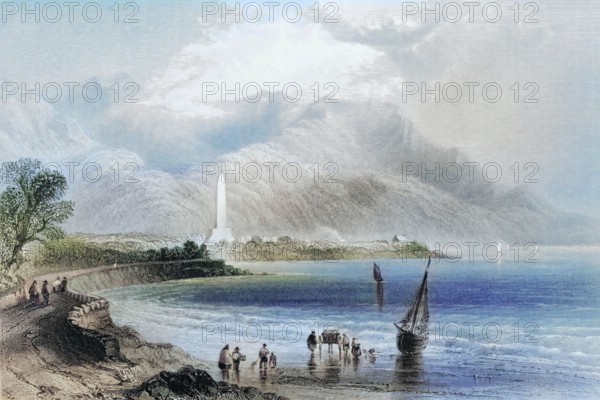 Monument of General Rofs. Ross Trevor. Ireland. from The Scenery and Antiquities of Ireland. 1841. digital reproduction of a historical original