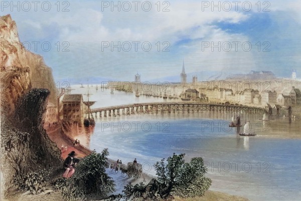 Waterford. Ireland. from The Scenery and Antiquities of Ireland. 1841. digital reproduction of a historical original