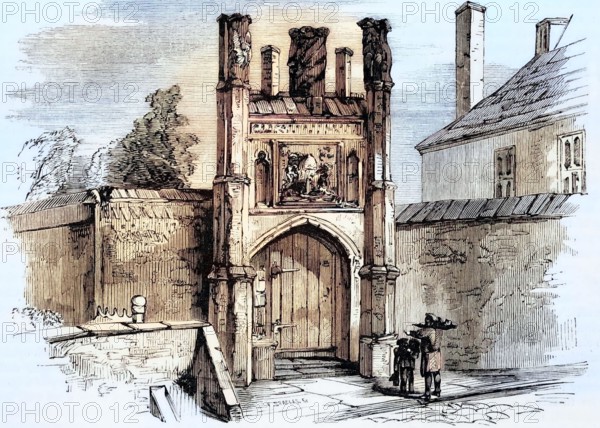 Wolsey's College was the parent school of Queen Elizabeth School. or Ipswich Grammar School. for two years. from 1528 to 1530. Only the former Waterside Gate remains of the building. England. digital reproduction of a historical original.