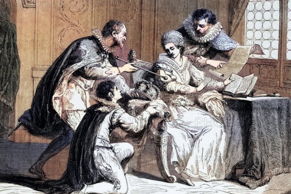 Lady Jane Grey (1536–1554). also known as the Nine-Day Queen. an English noblewoman and monarch of England from July 10 to July 19. 1553. after the death of Edward VI. England. digital reproduction of a historical original