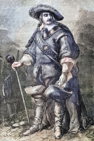 Oliver Cromwell (1599 to 1658) was an English military and political leader who was sworn in as Lord Protector of Great Britain on 16 December 1653. England. digital reproduction of a historical original