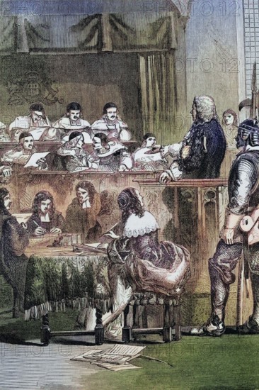 William Russell. Lord Russell (1639–1683). was an English politician; a leading member of the Country Party. a forerunner of the Whigs. who opposed the succession of James II to the throne during the reign of Charles II. This ultimately led to his trial and execution for high treason. England. digital reproduction of a historical original.