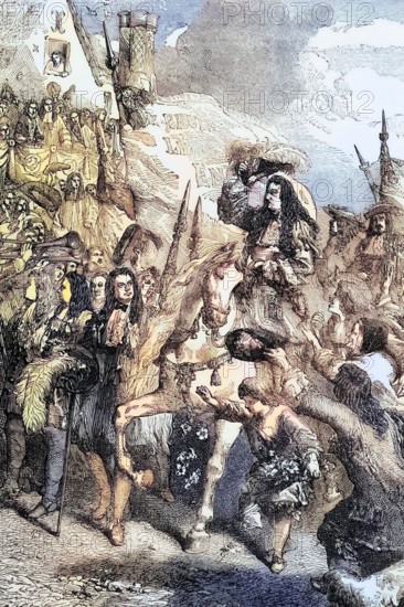 On November 9. 1688. William of Orange (William III) entered Exeter. which became his base while he planned his next steps and prepared his troops for his campaign to take over the English throne. England. digital reproduction of a historical original