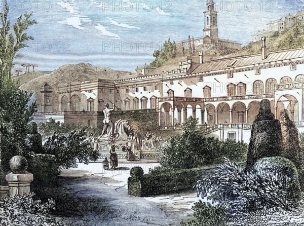 The Doria Palace in Genoa. Italy. built in 1564 by Galeazzo Aless. one of the greatest Italian architects of his time. digital reproduction of a historical model