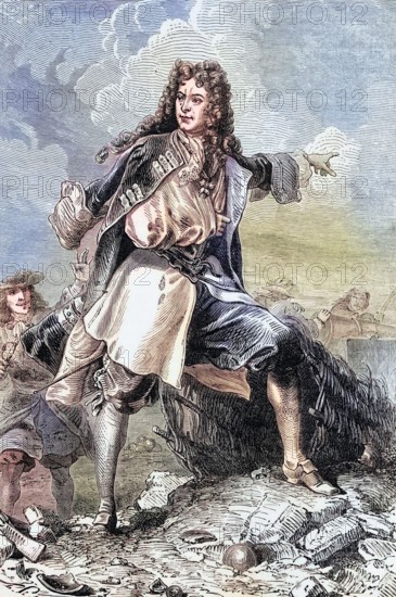 Louis Francois De Boufflers. Duke of Boufflers. Count of Cagny (1644 to 1711). Marshal and Peer of France. digital reproduction of a historical original