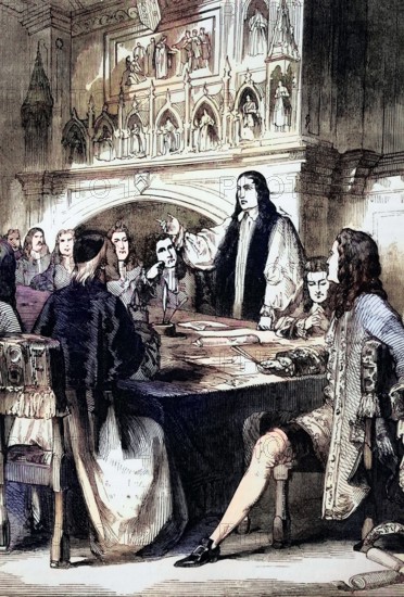 The Congress of Utrecht. which established the Treaty of Utrecht in March and April 1713 and helped end the War of the Spanish Succession. The treaties were concluded between the representatives of Louis XIV of France and Philip V of Spain. on the one hand. and the representatives of Anne. Queen of Great Britain. the Duke of Savoy. the King of Portugal. and the United Provinces on the other. Digital reproduction of a historical original.