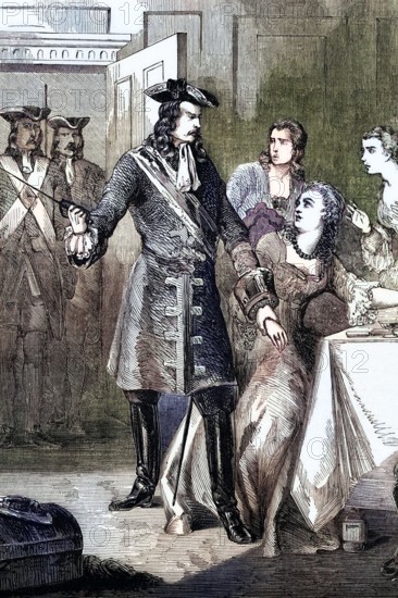 Princess Maria Clementina. who was engaged to James Francis Edward Stuart. was arrested and imprisoned in Austria on the way to her wedding in 1719 in Italy on the orders of Holy Roman Emperor Charles VI to appease King George I of Great Britain. who opposed the marriage because he feared that her heirs would claim his throne. Digital reproduction of a historical original.