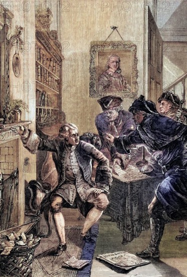 John Wilkes (1725 to 1797) was an English radical. journalist and politician who was threatened with arrest after mocking William Pitt the Elder for his stance on the Seven Years' War in 1762. England. digital reproduction of a historical original