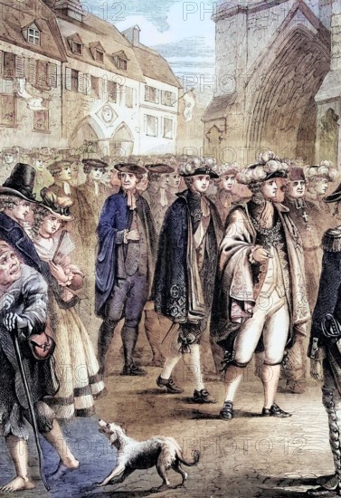Procession of the Estates (Tiers Etat). the common people. They were part of the General Assembly and represented the clergy. nobility. and common people. The session ended when many members of the Third Estate joined together to form a National Assembly. thus heralding the outbreak of the French Revolution. France. digital reproduction of a historical original.