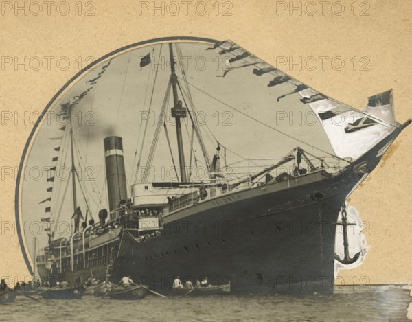 The Solunto motor vessel in the port of Messina during the National Excursion to Tripolitania