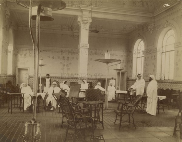 A nebulization room at the Berzieri spa in Salsomaggiore